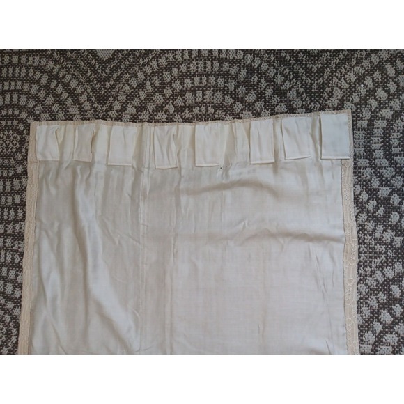 VTG Brocade Lace Cream‎ Curtain Panel Fully Lined Ivory 30"x86" Romantic Cottage - Picture 6 of 8